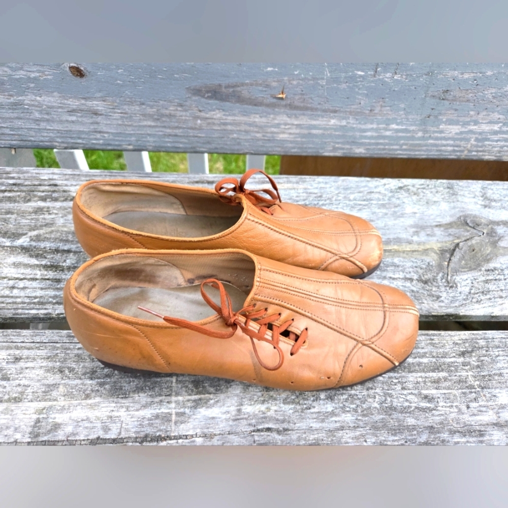 Clinic Foot Thrills Brown Leather Oxfords Wedge Women’s Size 12